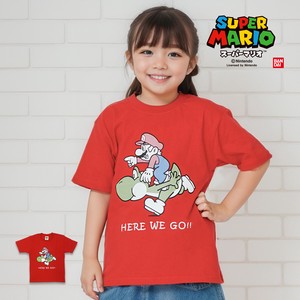 スーパーマリオ 子供服 キッズ Tシャツ KIDS マリオ ＆ ヨッシー レッド 赤 半袖