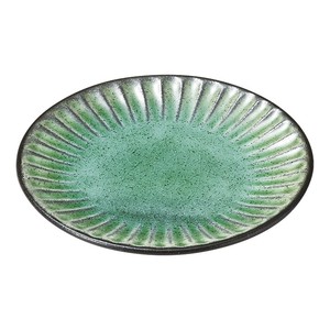 黒土化粧しのぎ(土物) 皿3.0〜7.0（グリーン）