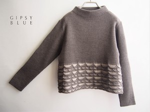 Sweater/Knitwear Pullover Jacquard Mock Neck Made in Japan