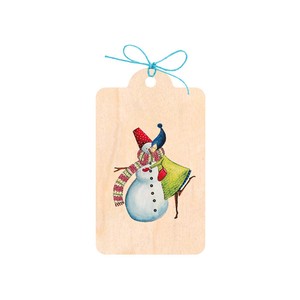 Natural Wood 100 Christmas Gift Little Imports Snowman Change