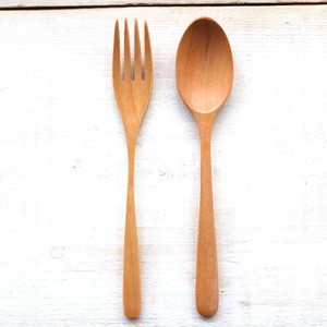 Slim Plates wooden natural Multi Spoon Fork 2
