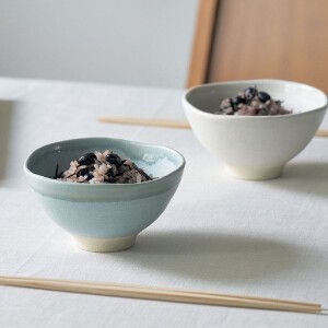 Mino ware Rice Bowl Gift Gray White Made in Japan