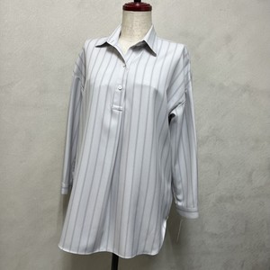 Button Shirt/Blouse Pullover Polyester Stripe Made in Japan