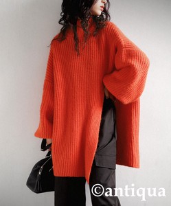 Antiqua Sweater/Knitwear Tunic Knitted Slit Tops Ladies' Autumn/Winter