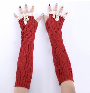 秋冬の新モデルは指を出して半指の婦人の長い手袋            ZCHA2040