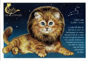 セブリーヌ 【 キャット ポストカード 】 Chat Lion しし座 猫 ネコ はがき DU ZODIAQUE 十二星座