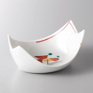 美濃焼 食器 手描き赤絵舟形小鉢 MINOWARE TOKI 美濃焼