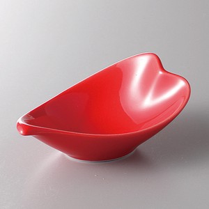 Mino ware Side Dish Bowl Red Flower Petals M