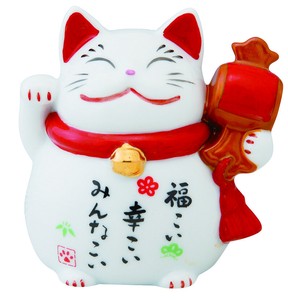 Ornament Happiness Beckoning cat Fukutsuchi Porcelain