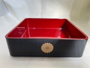 Main Dish Bowl Chrysanthemum Japanese Pattern Black bowl