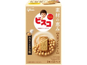 グリコ ビスコ 素材の恵み 大豆 みるく＆きなこ 24枚 x5 【クッキー】