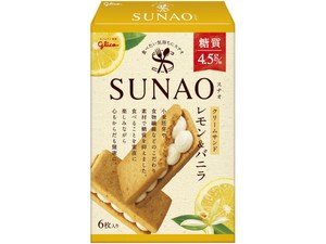 グリコ SUNAO クリームサンド レモン＆バニラ 6枚 x7 【クッキー】