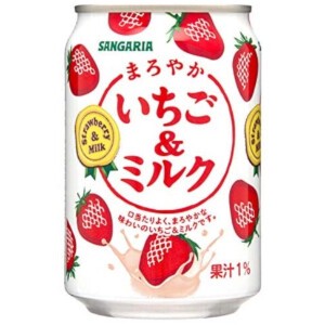 サンガリア まろやかいちご＆ミルク 缶 275g x24 【ジュース】