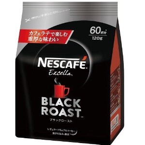 ネスカフェ エクセラ ブラックロースト 詰替用袋 120g x12 【インスタントコーヒー】