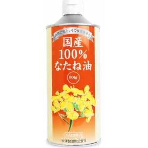 米澤製油 国産100％なたね油 缶 600g x12 【食用油】