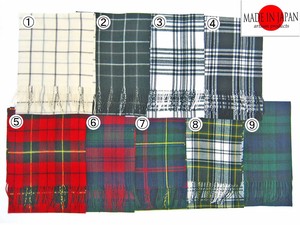Thick Scarf Tartan Check Pattern Scarf Made in Japan