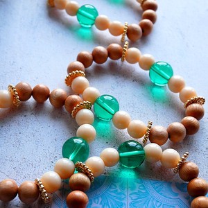 【Fragrance Diffuser Bracelet NO.55】Green Glass Beads