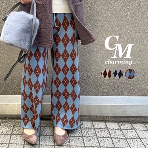 2022 A/W Argyle Knitted Pants Madame