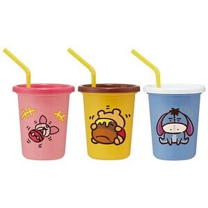 ストロー付きタンブラー 320ml 3個セット カナヘイ/くまのプーさん スケーター SIH3ST