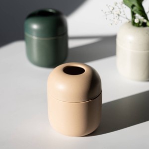 Mino ware Yamatsu Pot/Planter Beige Flower Vase Made in Japan