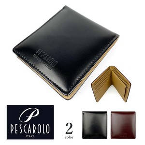 全2色 PESCAROLO ペスカロロ イタリアンレザー2つ折り財布 ショートウォレット 本革 リアルレザー(pr603)