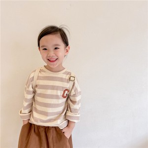 刺繍長袖Tシャツ　韓国ファッション　ボーダー　ベビー　新生児　キッズ