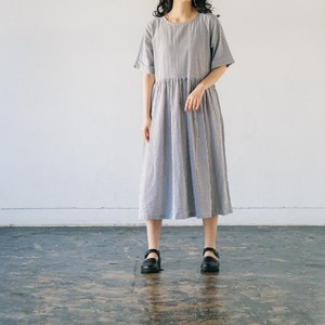 Casual Dress Stripe Cotton 5/10 length
