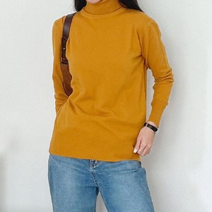 Sweater Knitted Turtle Fit Long Sleeve Knitted Simple