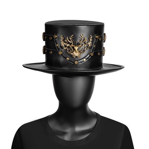 ハロウィーンPU皮マジック帽 紳士派対シルクハット YMB1406