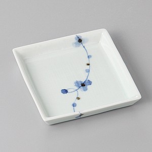 食器 有田焼 帯花紋（青）角小皿 TOKI