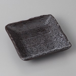 美濃焼 食器 黒結晶角小皿 MINOWARE TOKI 美濃焼