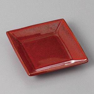 美濃焼 食器 鉄赤角小皿 MINOWARE TOKI 美濃焼
