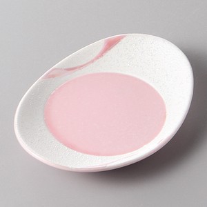 食器 有田焼 流水ラスター楕円小皿（ピンク） TOKI