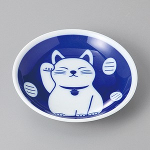 美濃焼 食器 藍染 招き猫3．3皿 MINOWARE TOKI 美濃焼