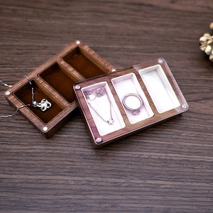 Al Case Pose Wood Wooden Gift Box Transparency Ring Jewelry Box Accessory