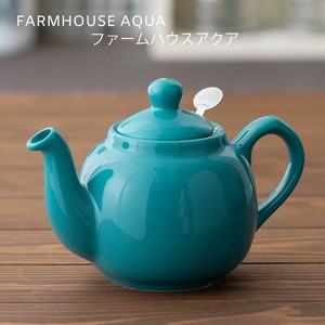 London Pottery Tea Pot Farm House Aqua 600 ml 2 Cup Attached