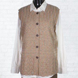 Cardigan Knitted Vest Front Opening Made in Japan