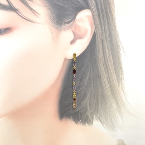 Clip-On Earrings sliver Bijoux Long Rhinestone