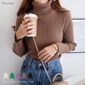 Sweater/Knitwear Knitted Long Sleeves Tops Turtle Neck