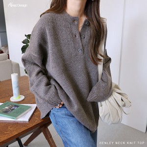 Sweater/Knitwear Plainstitch Knitted Long Sleeves Tops