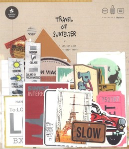 Travel Flake Sticker Vintage 8 Pcs