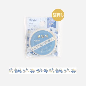 LIFE Washi Tape Foil Stamping Blue Leaf 5mm x 5m