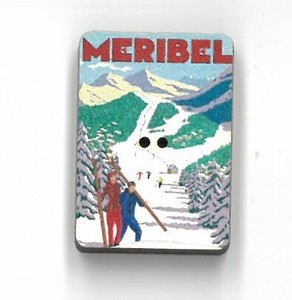 フランス製　木製ボタン 【フランス　メリベル】スキー　クリスマス