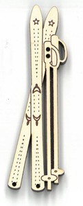 フランス製　木製ボタン 【スキー】アイボリー