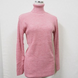 Sweater/Knitwear Knitted Rayon Rib Turtle Neck Made in Japan
