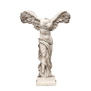 少し大きめのサモトラケのニケ像古代ギリシャの勝利の女神大理石風塗装仕上げ高さ約38cm彫像輸入品
