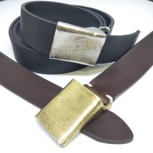 30 mm Plate Buckle Leather Belt Made in Japan