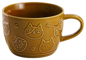 ■磁器単品■猫3兄弟レリーフマグカップ(飴)