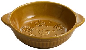 ■磁器単品■猫3兄弟レリーフグラタン皿(飴)