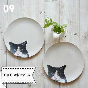 Jubilee エコバンブープレート 竹ファイバー 2枚セット 20cm Cat White A キャット 猫デザイン